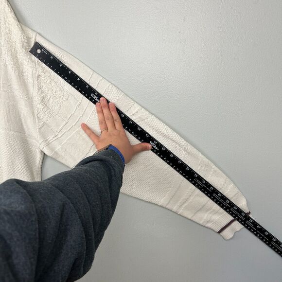 Shenandoah Sweater Mens XL White Long Sleeve Crew Fisherman Embroidered Golfer - Picture 7 of 7